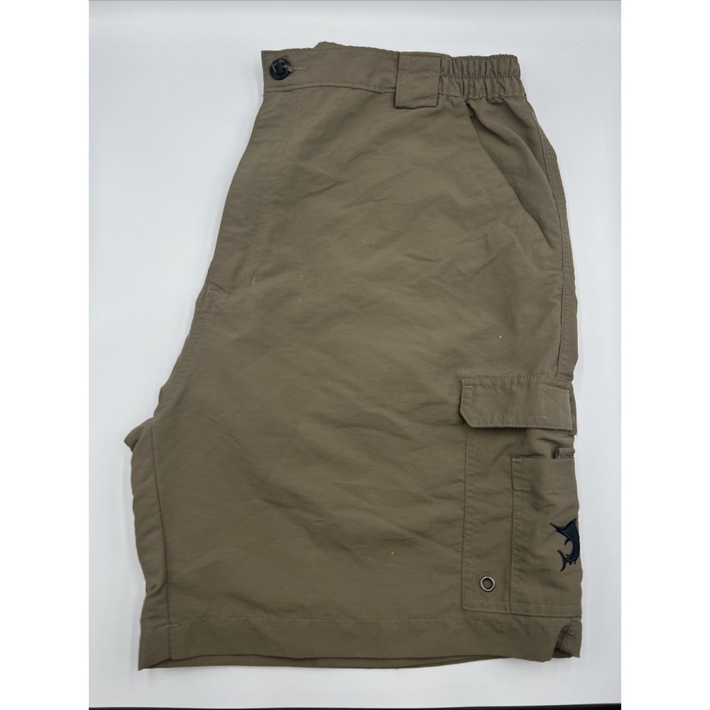 Reel Legends Shorts Mens XL Cargo Fishing‎ Olive Green Seven Pockets Rip Stop